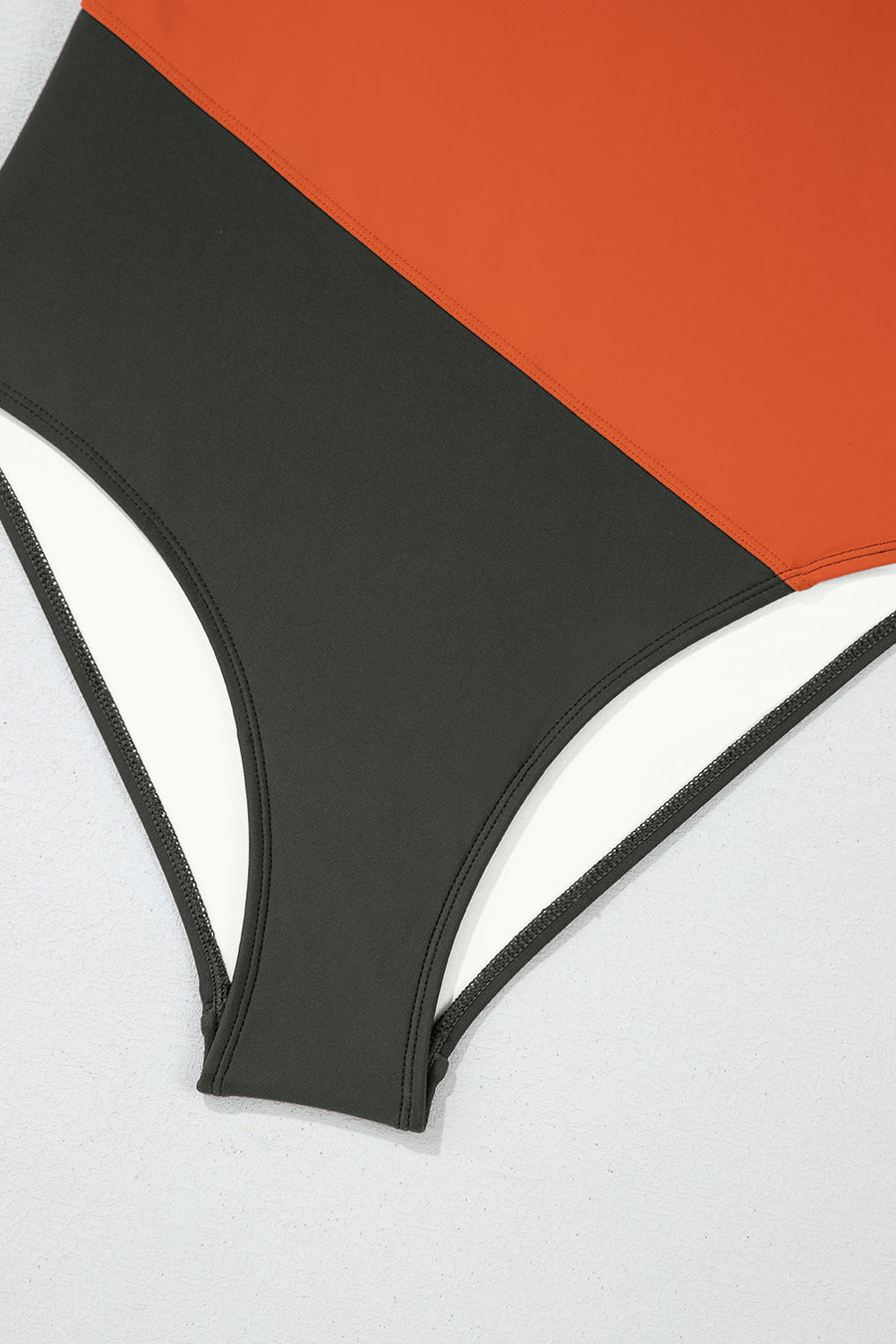 Color Block Padded Square Neck One-Piece Swimsuit B