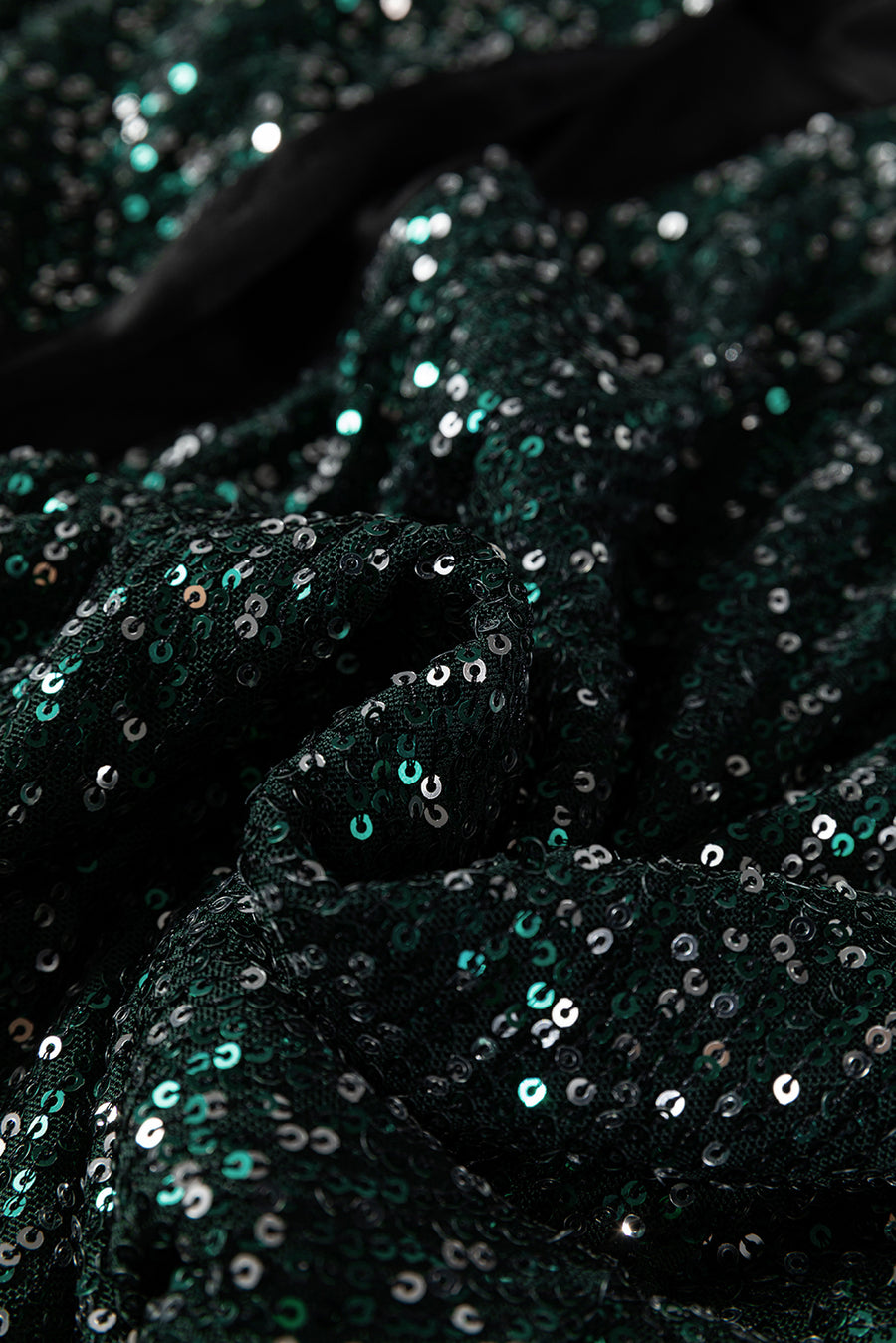 Evergreen Glitter Sequin Open Front Long Sleeve Cardigan
