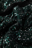 Evergreen Glitter Sequin Open Front Long Sleeve Cardigan