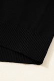 Color Block Crew Neck Drop Shoulder Scallop Detail Sweater- 3 Colors