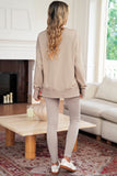 Oversized Split Hem Sweatshirt & Ribbed Leggings Set- 3 Colors
