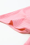 Plus Size Pink Shimmer Ribbed Texture Cardigan