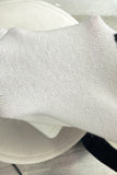 Black Bow Pattern Short Sleeve Knit Sweater