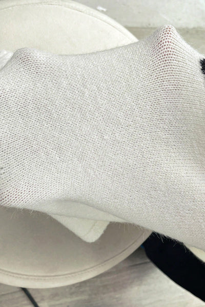 Black Bow Pattern Short Sleeve Knit Top