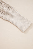Redwood Burl Mix Pattern Hollow Knit Open Front Cardigan