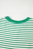 Striped Ruffle Sleeve Crew Neck T-Shirt- 3 Colors