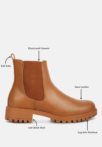 Prolt Chelsea Ankle Boots- Tan