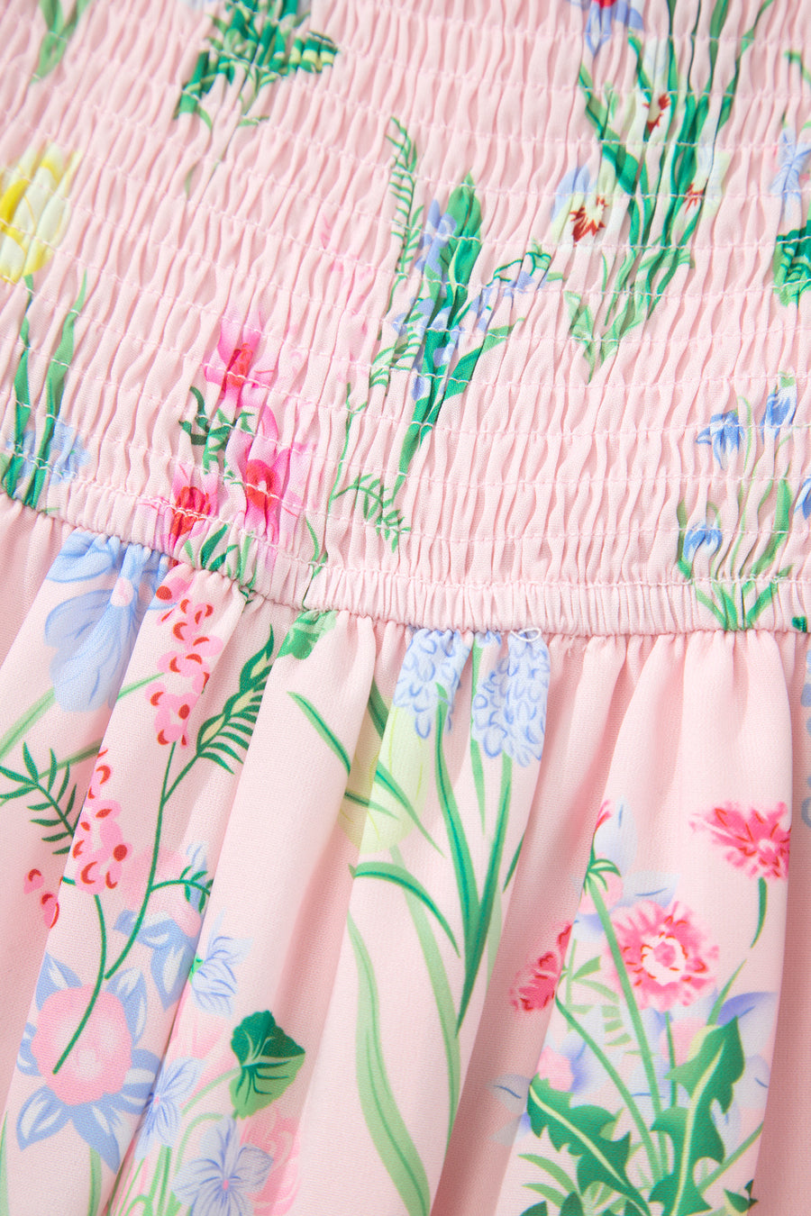 Floral Contrast Trim Tie Strap Midi Dress B