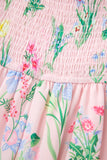 Floral Contrast Trim Tie Strap Midi Dress B
