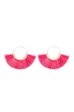 Fan Tassel Hoop Earrings- 9 Colors