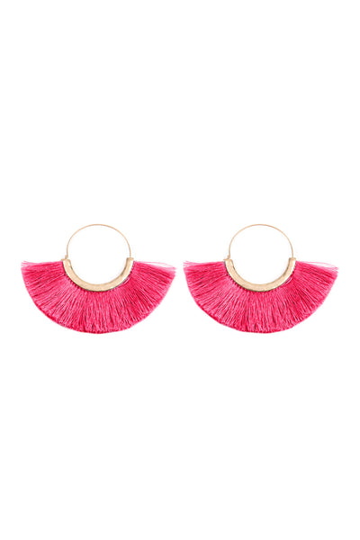 Fan Tassel Hoop Earring