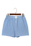Gingham High-Waisted Loose Wide Leg Shorts- 2 Colors