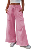 Mineral Wash Exposed Seam Wide Leg Cargo Pants- 3 Colors