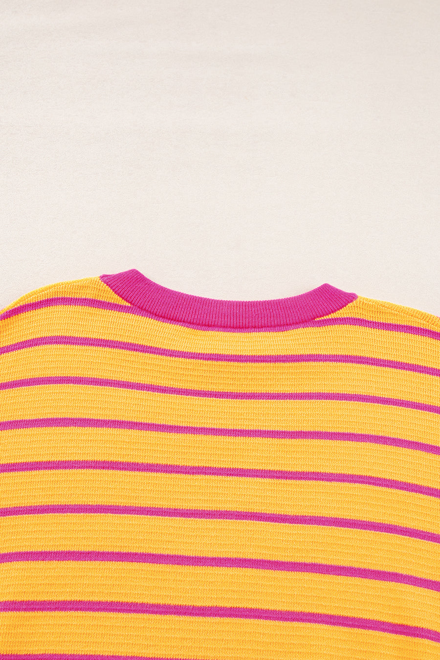 Striped Crew Neck Drop Shoulder Loose Sweater- 3 Colors