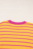 Striped Crew Neck Drop Shoulder Loose Sweater- 3 Colors