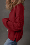 Front Seam Drop Shoulder Loose Fit Sweater- 3 Colors