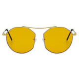 CHOCTAW Round Tinted Geometric Brow-Bar Fashion Sunglasses- 4 Colors