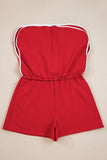 Varsity Striped Drop Shoulder Pullover Sweatshirt & Mini Skort Set- 6 Colors