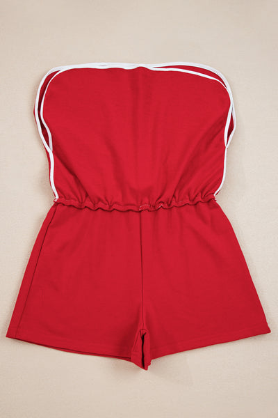 Tillandsia Purple Varsity Stripe Detail Drop Shoulder Pullover Mini Skort Set