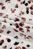 Leopard Print Mock Neck Long Sleeve Pleated Blouse- 2 Colors