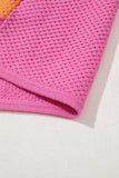 Color Block Openwork Knit T-Shirt