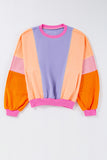 Color Block Patchwork Drop Shoulder Sweatshirt with Pockets- 2 Colors