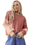 Star Patch Exposed Seam Uneven Hem Sweatshirt- 2 Colors