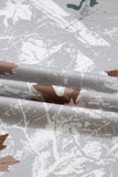 Gray Maple Leaf Camouflage Print Varsity Striped Sleeve Casual Sweatshirt