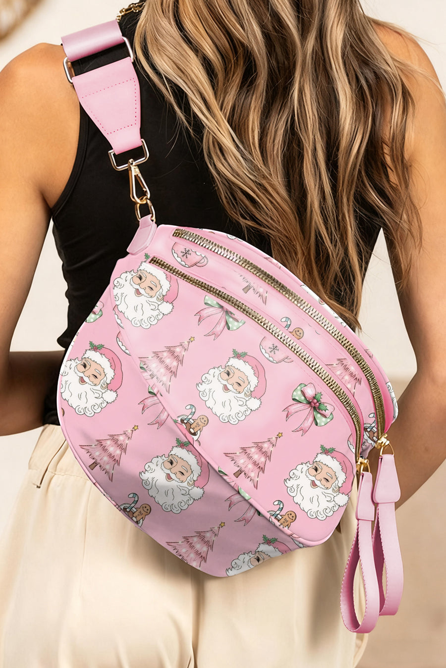 Graphic Print Multi Pocket Crossbody Bag- 4 Styles