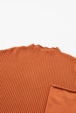 Green Pocket Ribbed Knit Short Sleeve Sweater- 9 Colors