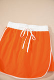 Varsity Striped Drop Shoulder Pullover Sweatshirt & Mini Skort Set- 6 Colors