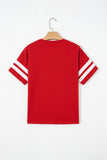 Varsity Striped Short Sleeve Crew Neck T-Shirt- 3 Colors