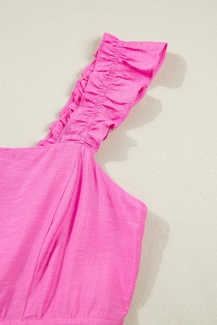 Solid Color Ruffle Trim High Waist Sleeveless Maxi Dress A- 2 Colors