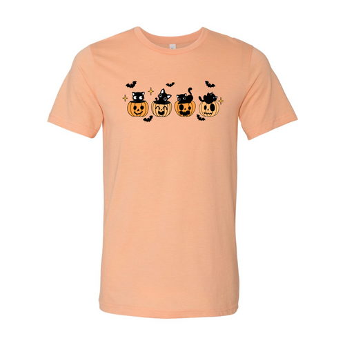 Unisex Black Cats, Pumpkins, & Bats Halloween T-Shirt-  7 Colors