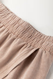 Yellow Cream Solid Color Washed Sleeveless Top Split Skort Cotton 2pcs Outfit