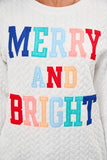 White Chenille Letter Patch Quilted Sweatshirt- 2 Styles