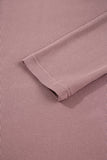 Burgundy Ruched Sweetheart Neck Ribbed Long Sleeve Top