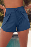 Drawstring Elastic Waist Built-In Brief Swim Shorts- 2 Colors