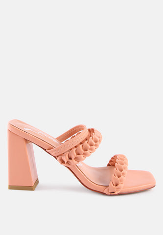 Arnie Braided Straps Block Heeled Sandals- 3 Colors