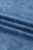 Dusk Blue Button-Up Collared Sleeveless Denim Shirt
