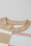 Striped Exposed Seam Patchwork Loose Fit Sweater- 4 Colors