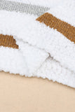 White Multi Striped Popcorn Drop Shoulder Pullover Sweater