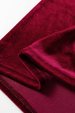 Velvet Asymmetric Button Keyhole Long Sleeve Blouse- 2 Colors