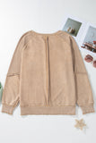 Waffle Knit Patchwork Raglan Sleeve Sweatshirt- 3 Colors
