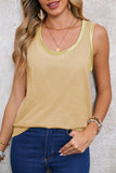 Contrast Trim Crew Neck Tank Top- 2 Colors
