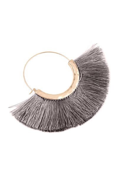 Fan Tassel Hoop Earring