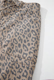 Leopard Print Drawstring Barrel Leg Jeans with Pockets- 2 Colors