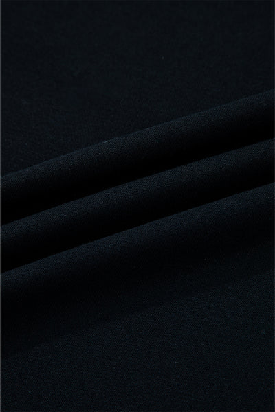 Navy Blue Preppy Striped Sleeve Loose Sweatshirt