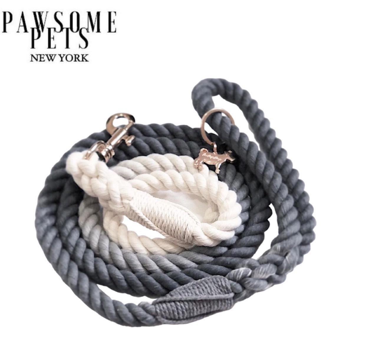 Rope Leash - Ombre Grey