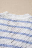 Striped V-Neck Button-Up Knit Vest- 2 Colors